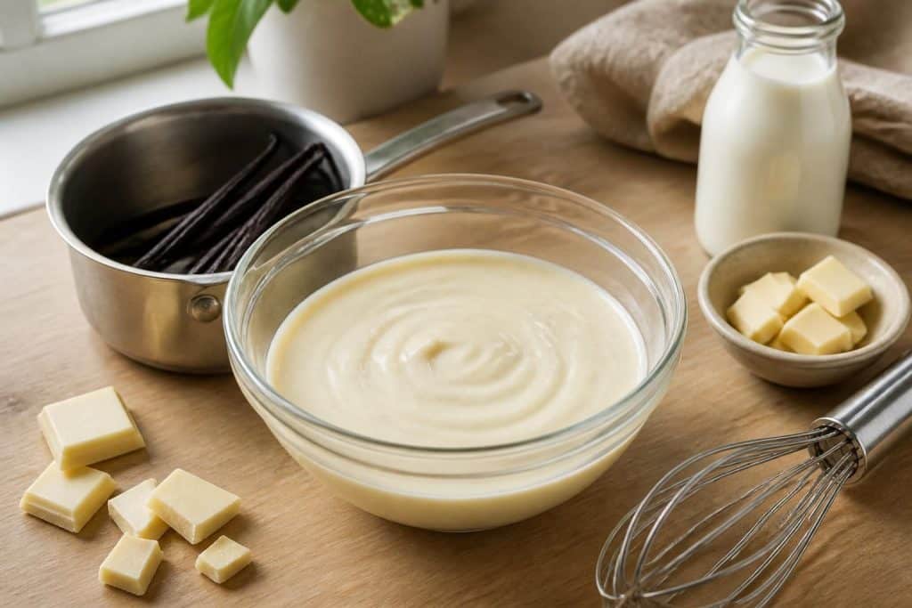 découvrez une recette simple et rapide de ganache vanille, parfaite pour garnir vos desserts et apporter une touche gourmande en un rien de temps.