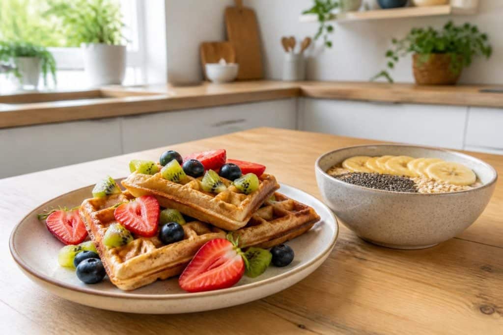 découvrez notre recette facile et rapide de gaufres healthy sans sucre ajouté, parfaite pour un petit-déjeuner gourmand et équilibré.