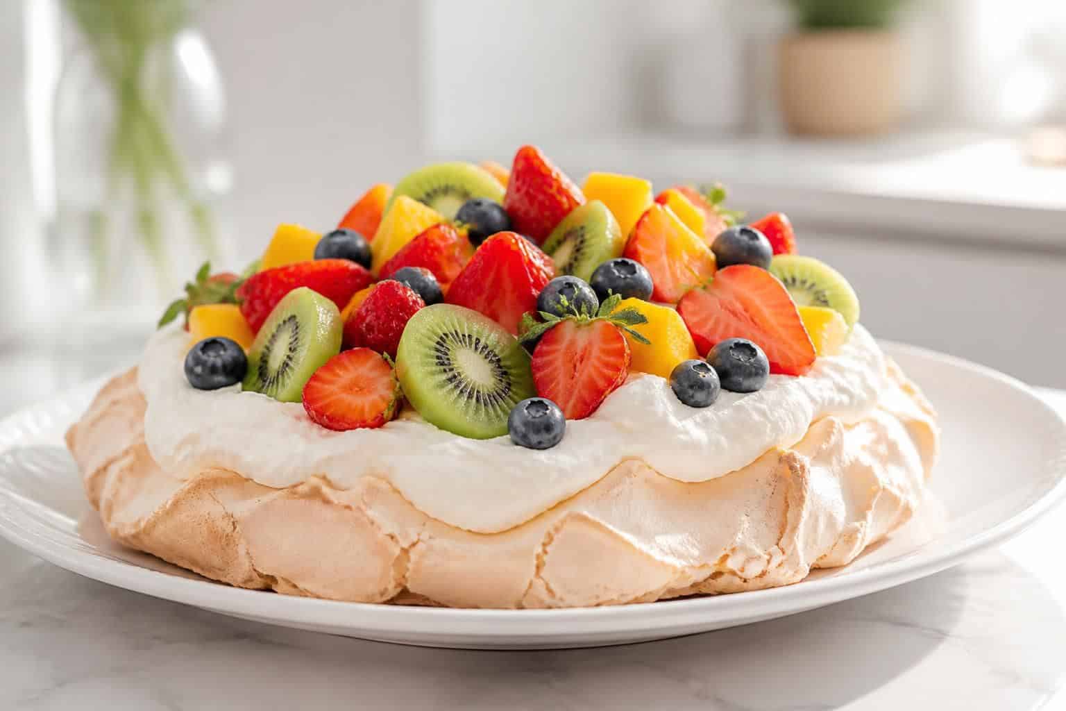 découvrez notre recette facile de pavlova avec une meringue croustillante et des fruits frais pour un dessert léger et délicieux.